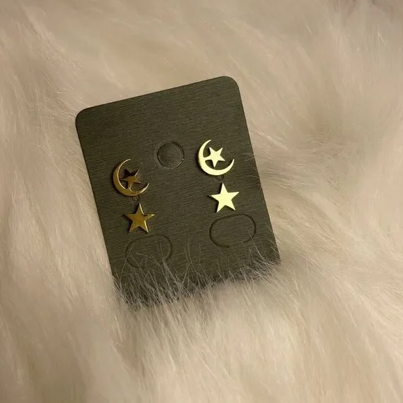 Celestial Moon and Stars Earring  Set - Picture 5 of 8